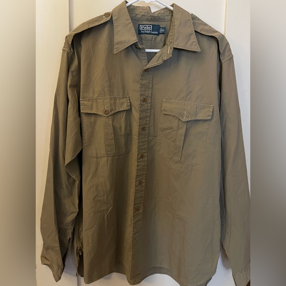Polo by Ralph Lauren Men's Button Down Olive Green Shirt